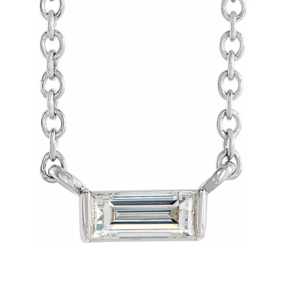 Sterling Silver 1/8 CT (SI2-SI3, G-I) Diamond Necklace, 16-18 Inch